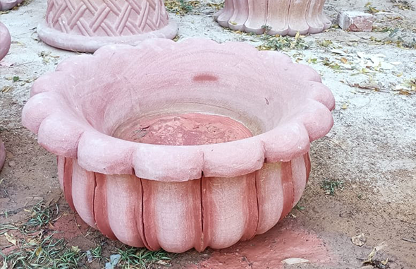 Red Sandstone Bowl Pot Manufacturer, Supplier & Dealer in Rajasthan, Haryana, Punjab, Maharashtra & India